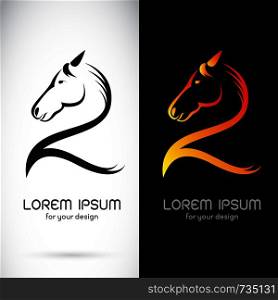 Vector image of an horse design on white background and black background, Logo, Symbol