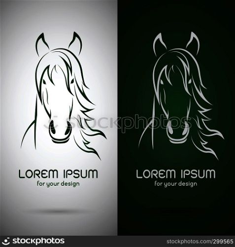 Vector image of an horse design on white background and green background, Logo, Symbol