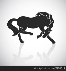 Vector image of an horse on white background