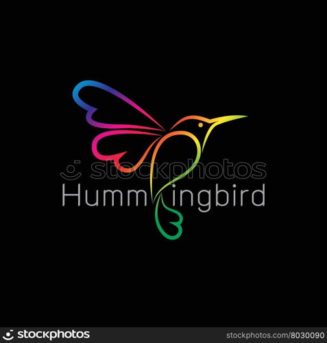 Vector image of an hummingbird design on black background