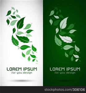 Vector image of an leaves design on white background and green background, Logo, Symbol