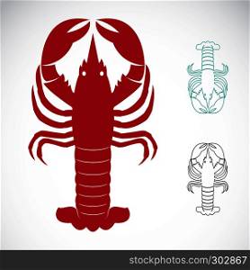 Vector image of an lobster on white background