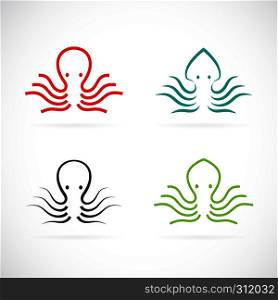 Vector image of an octopus design on white background.