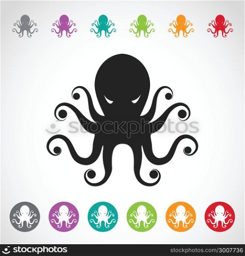 Vector image of an octopus on white background.