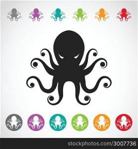 Vector image of an octopus on white background.