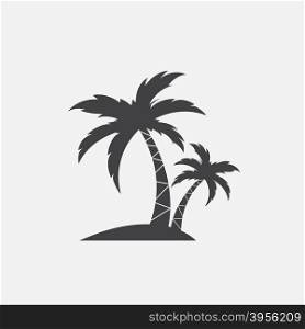 Vector image of an palm tropical tree icon on white background