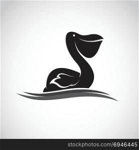 Vector image of an pelican on white background