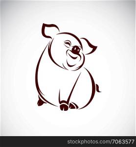 Vector image of an pig on white background