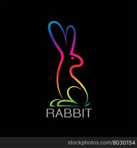 Vector image of an rabbit design on black background. Rabbit Logo, Rabbit Tattoo, Rabbit Icon, Vector rabbit for your design.