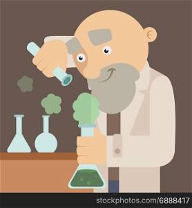 Vector image of an scientist in the lab