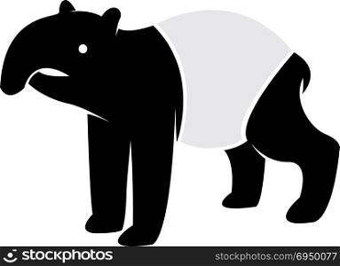 Vector image of an tapir on white background