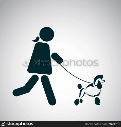Vector image of an walking dog on white background