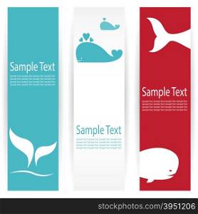 Vector image of an whale banners .