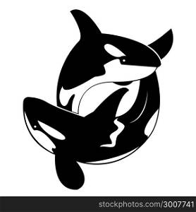Vector image of an whale on white background