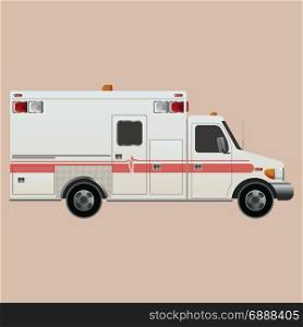 Vector image of an white car Ambulance
