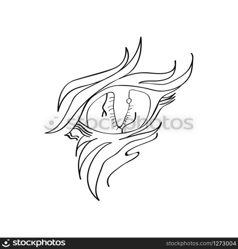 vector image of animal eye in outlines