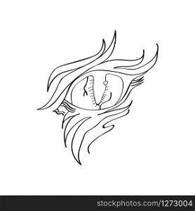 vector image of animal eye in outlines