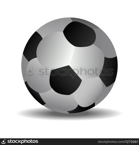 vector image of black and white soccer ball with shadow