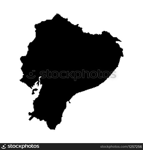 vector image of black map of Guayaquil, Ecuador&rsquo;s largest city