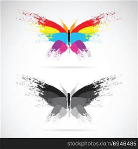 Vector image of butterfly on white background