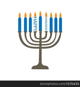 Vector image of candle set. Hanukkah Holiday. Happy Hanukkah.