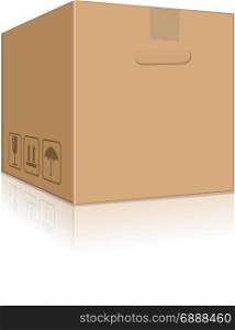 Vector image of carton brown packing box