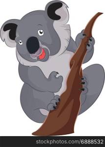 Vector image of cartoon smiling funny Koala