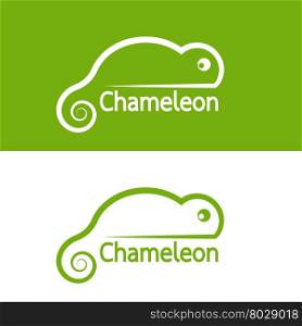Vector image of chameleon design on white background and green background, Vector chameleon for your design.