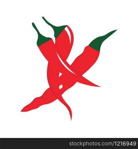 Vector image of chili peppers. Chili hot symbol and logo vector icon.