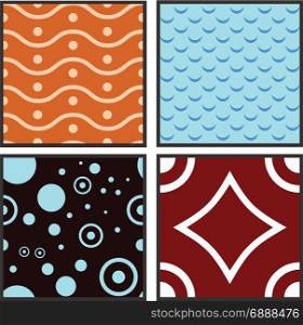 Vector image of collection of abstract seamless pattern