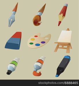 Vector image of collection of draw icons