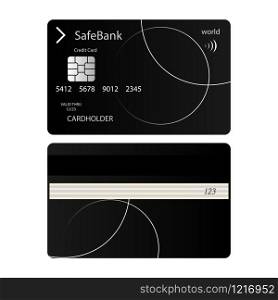 Vector image of credit card front and back