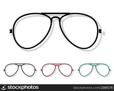 Vector image of Glasses on white background.