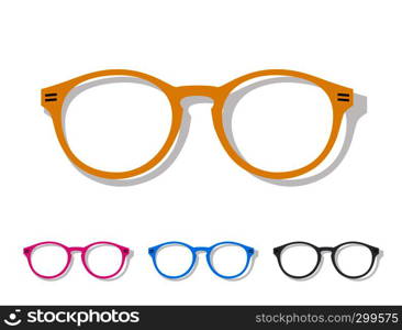 Vector image of glasses orange on white background.