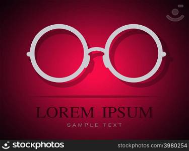 Vector image of Glasses white on pink background.