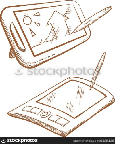 Vector image of handmade drawing of paint tablet