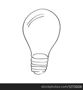 vector image of light bulb in outlines