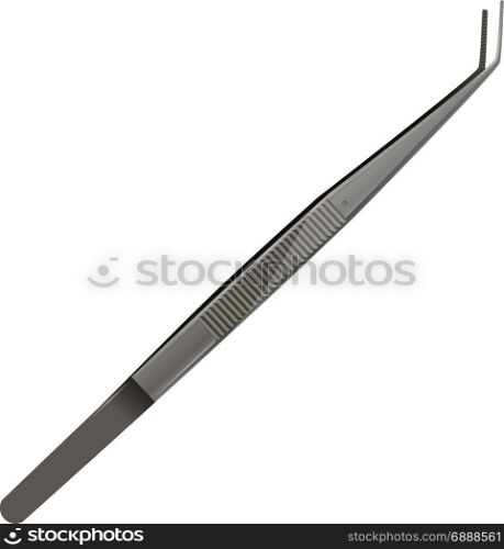 Vector image of metalic tweezers for laboratories