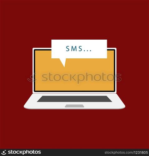 vector image of notebook with received message