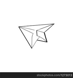 vector image of paper plane in outlines