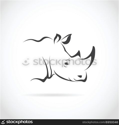 Vector image of rhino head on white background