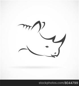 Vector image of rhino head on white background. Vector rhino for your design.