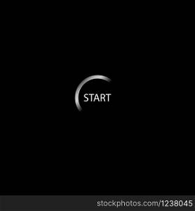 vector image of start button on black background