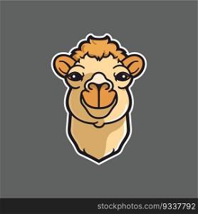Vector, Image of sticker, cartoon cute Camel, full color