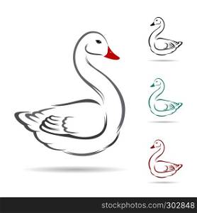 Vector image of swan on a white background.