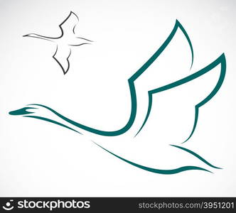 Vector image of swans on a white background.