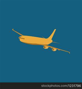 Vector image of the airplane in the air