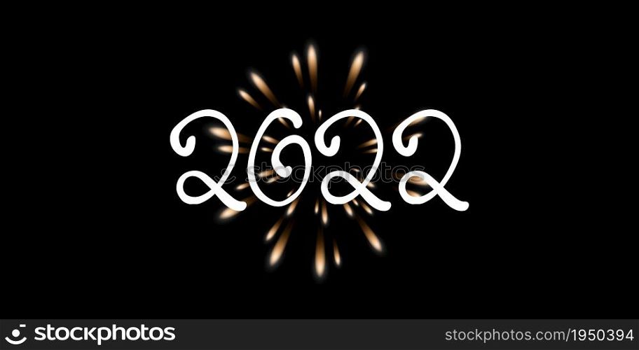 vector image of the appearance of 2022 on a background of fireworks