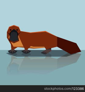 Vector image of the Flat design Platypus. Flat design Platypus