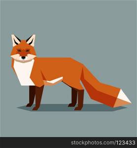 Vector image of the Flat geometric fox. Flat geometric fox